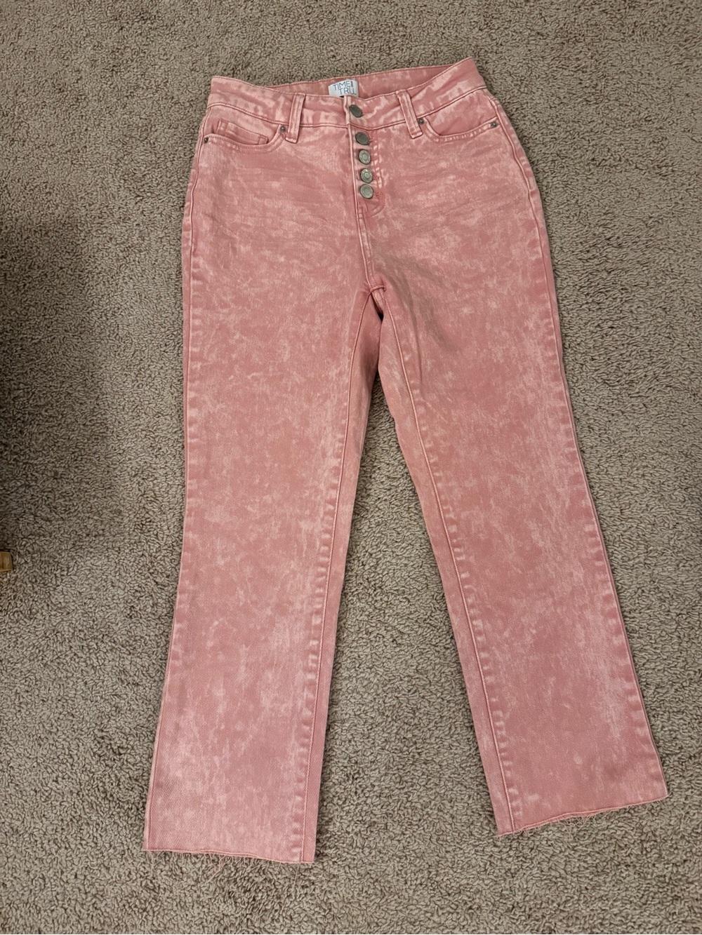 NWOT High-Rise Washed Pink Button-Fly Jeans